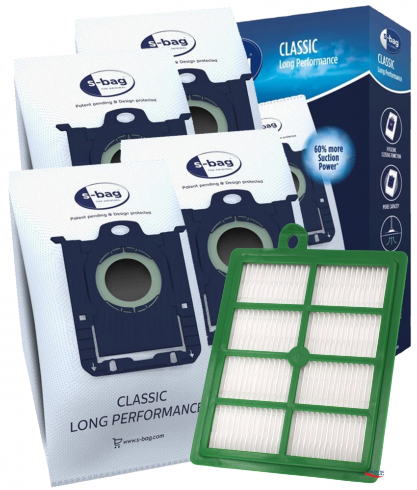 ElektroSkalka Sada HEPA EP-H12 filtr pro AEG, ELECTROLUX E201S S-Bag, 4ks sáčků